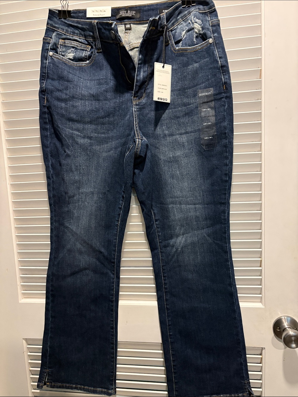 Judy Blue Dark Blue Flare Jeans with Light Distressing